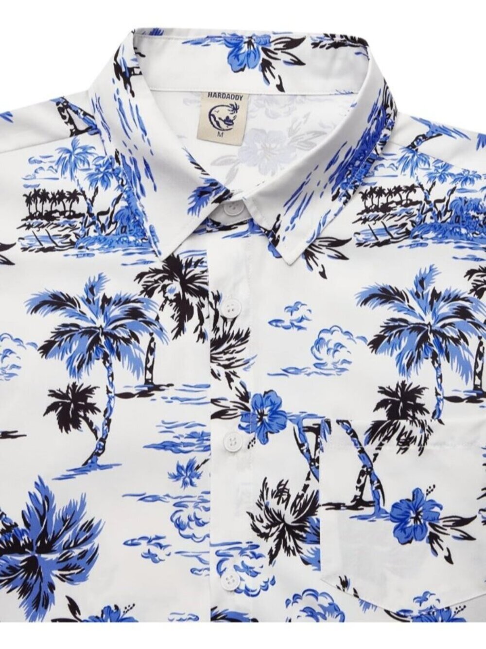 〽️Men's Blue Hawaiian Short Sleeve Coconut Printed Button Down Casual Shirts